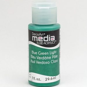Mixed Media Acrylics Blue Green Light