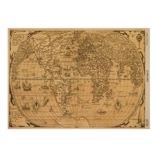 KRAFT PAPER SHEET MAPS OF THE SEAS AND CONTINENTS #07